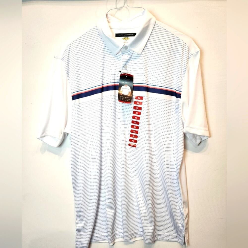 Greg Norman New White Golf Shirt Polo NWT Performance Short Sleeve Shirt XL
